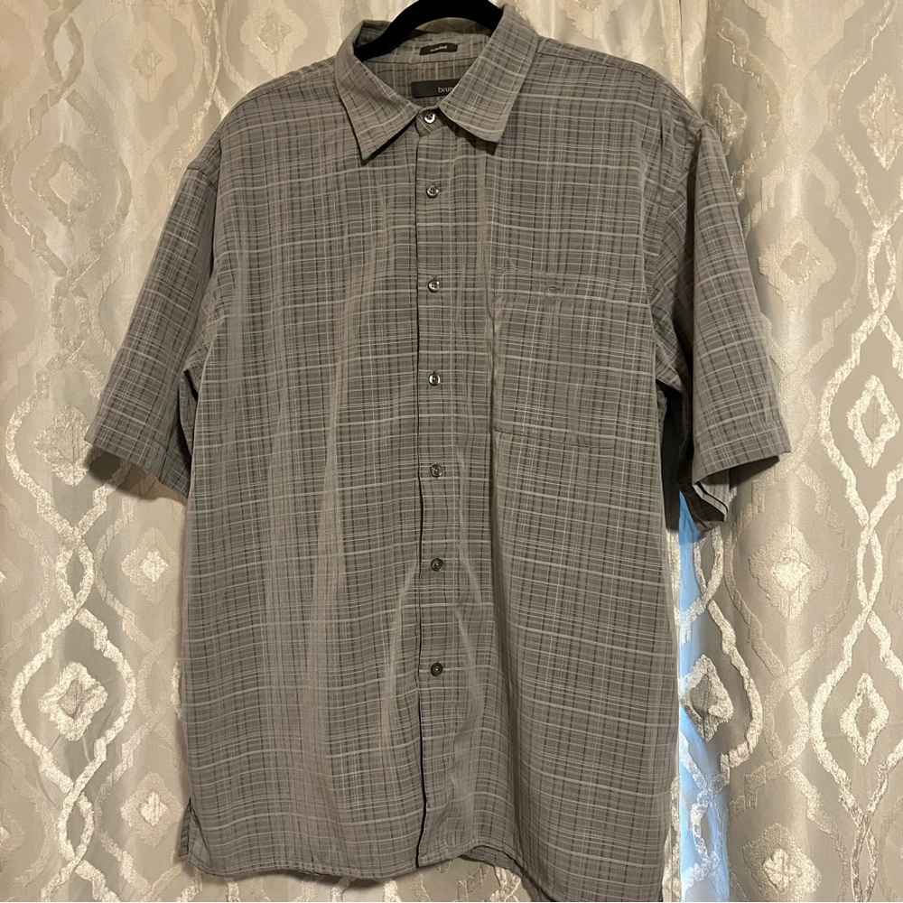 Sueded Bruno Men’s Button Down Short Sleeve Shirt - Sixe XL
